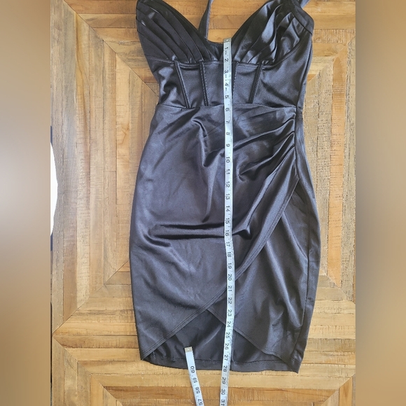 Symphony Black Satin Corset Top Dress, size small - Picture 4 of 6